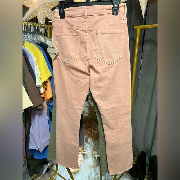 MOTHER The Insider Hover High Rise Straight Jeans Peach Parfait - Picture 6 of 9